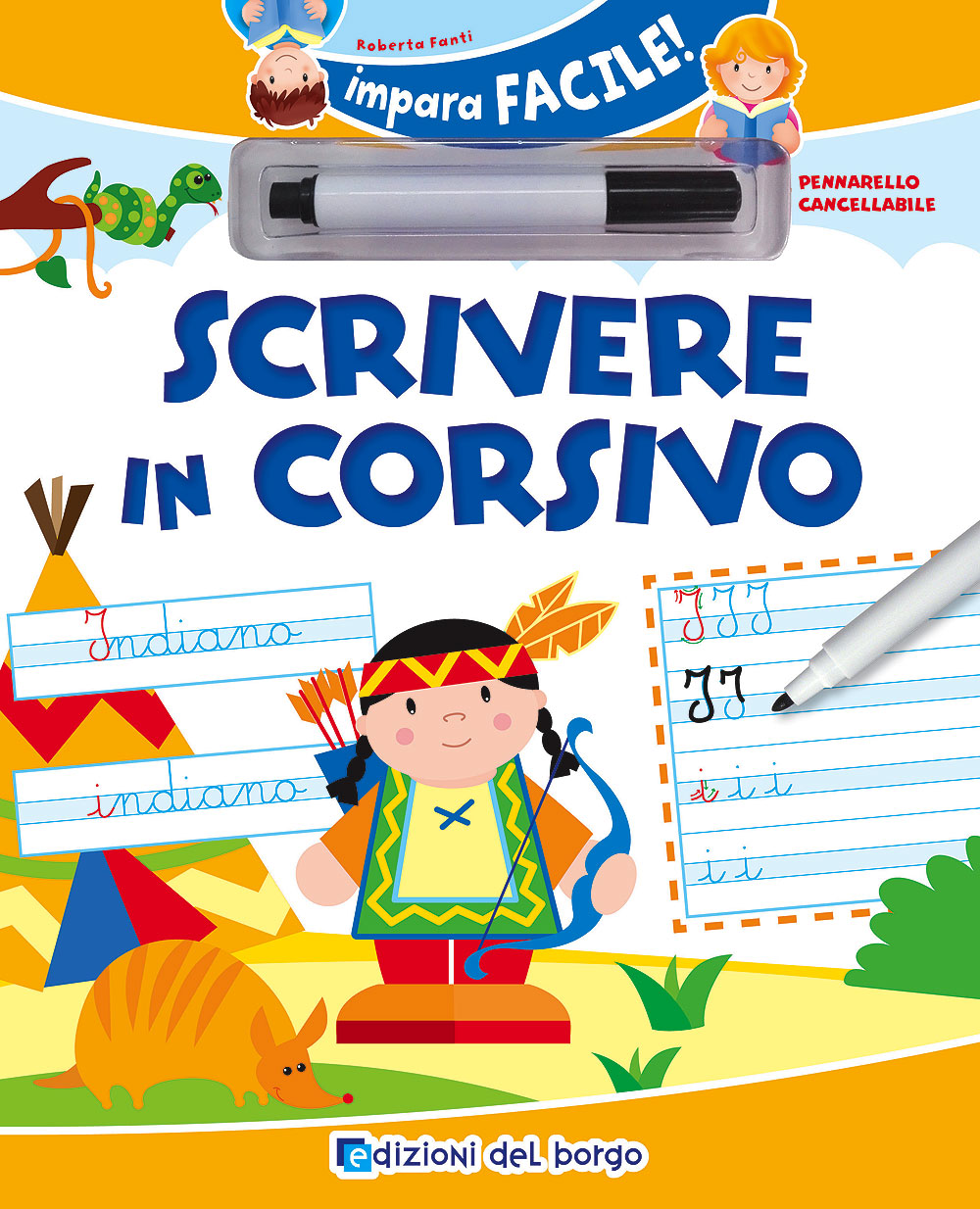 Scrivere in corsivo. Con pennarello con inchiostro a base d'acqua