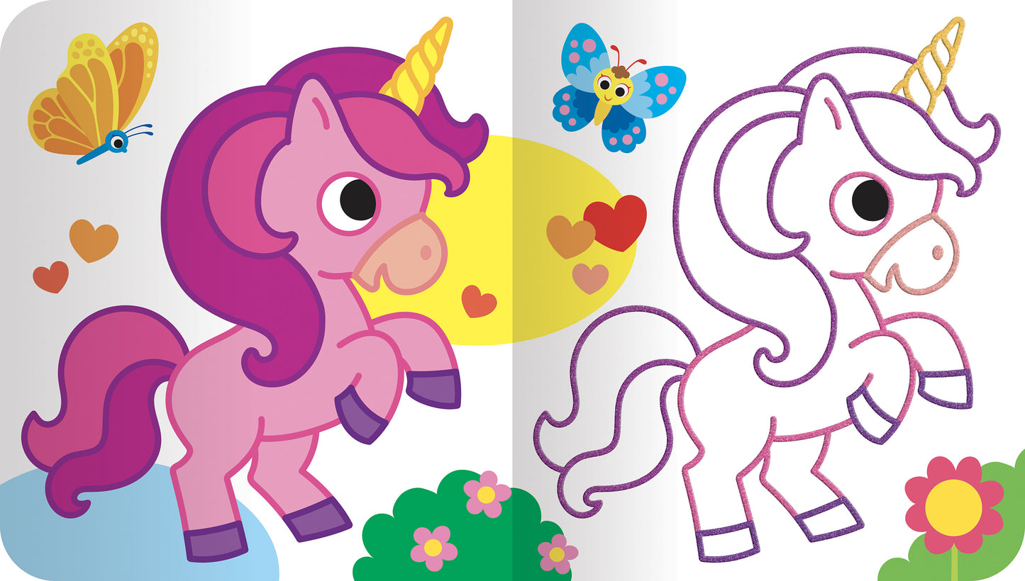 Colora gli unicorni scintillanti