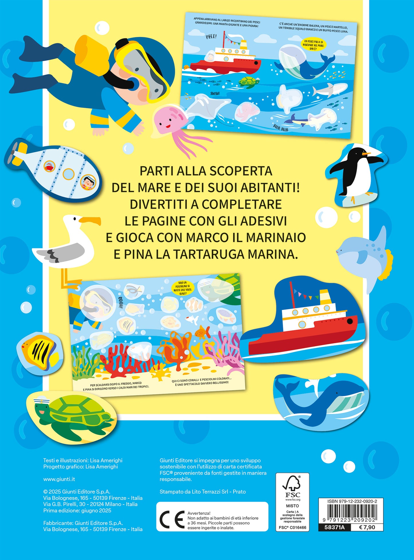 Io coloro con gli stickers. Il mare