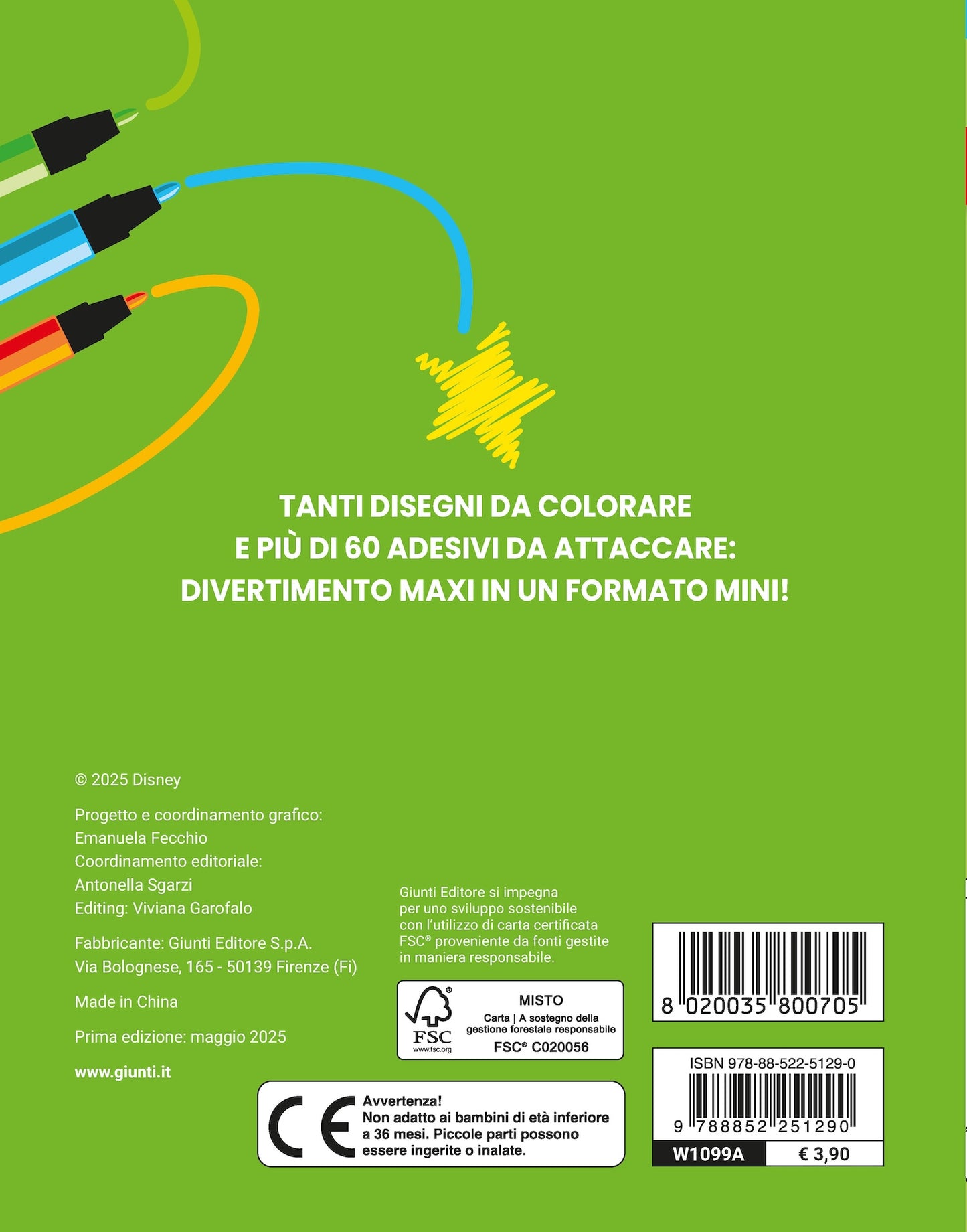 Mini Staccattacca e colora Disney Animals. Più di 60 adesivi