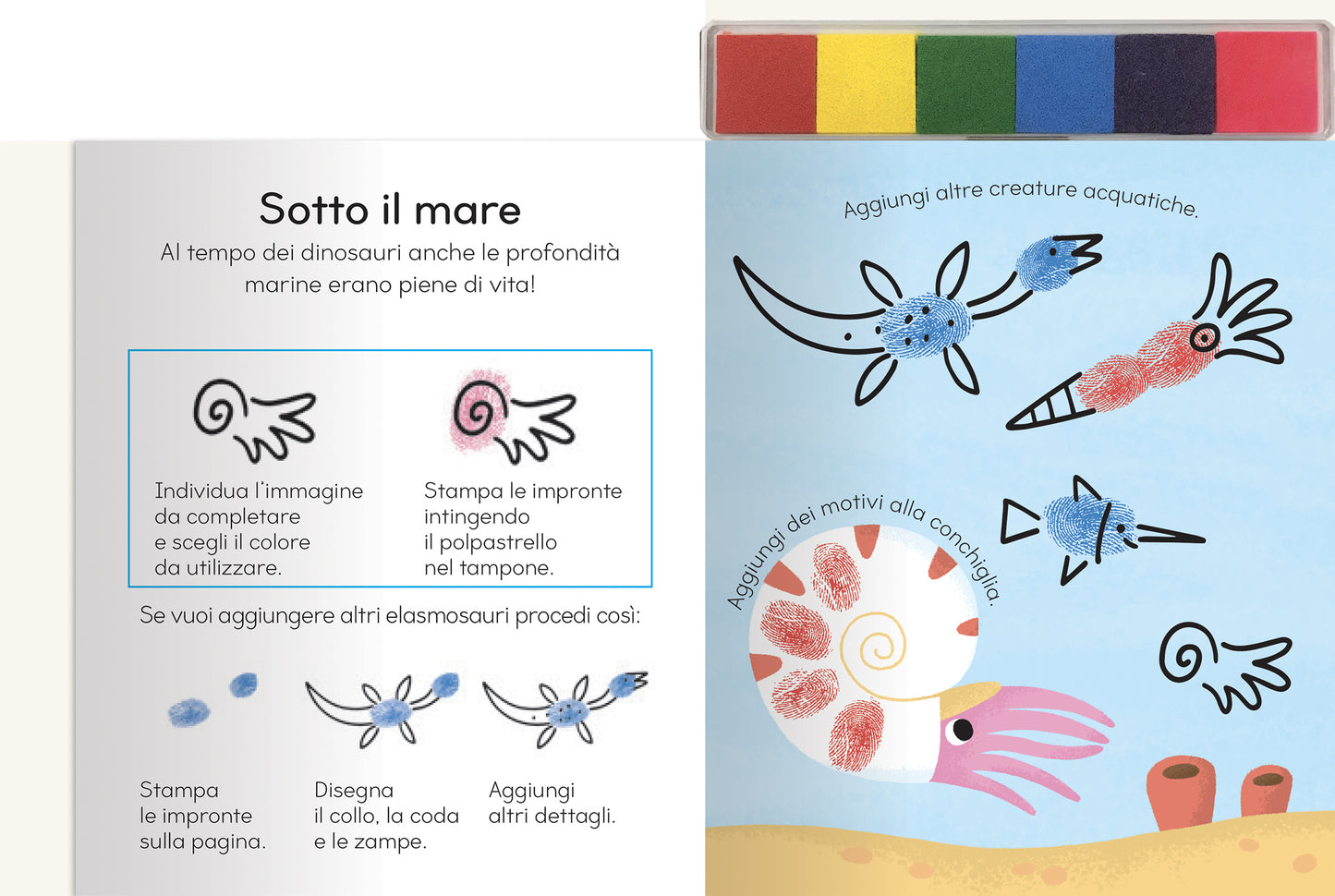 Disegna con le impronte - Dinosauri