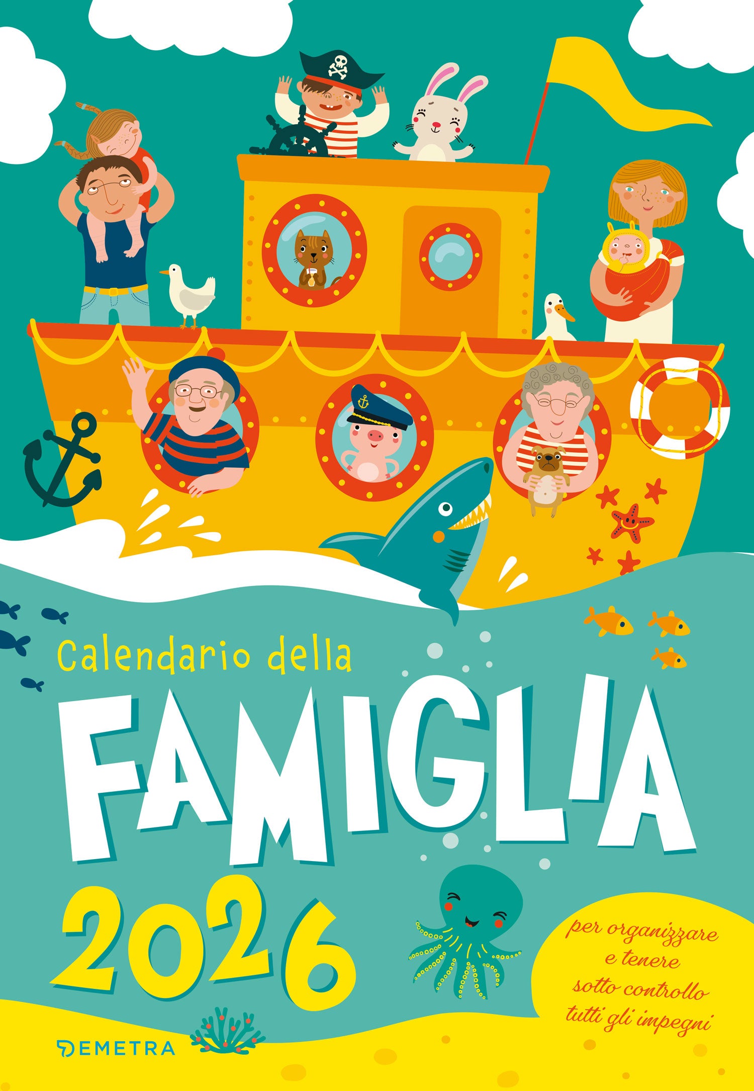 CALENDARIO DELLA FAMIGLIA 2026 da parete (26,5 X 38,5 cm)
