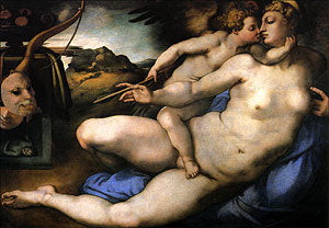 Cartolina. Firenze - Galleria dell'Accademia. Venere e Amore (1535 circa)