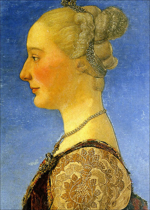 Cartolina. Firenze - Galleria degli Uffizi. Ritratto muliebre (1475 circa)