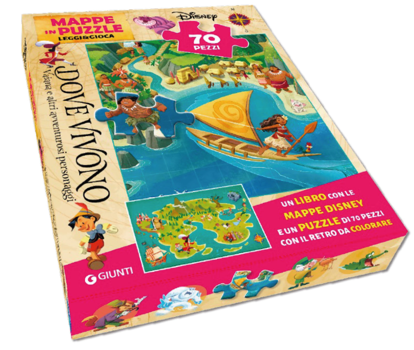 Vaiana Mappe in puzzle Leggi&Gioca. Dove vivono Vaiana e altri amici d’avventura