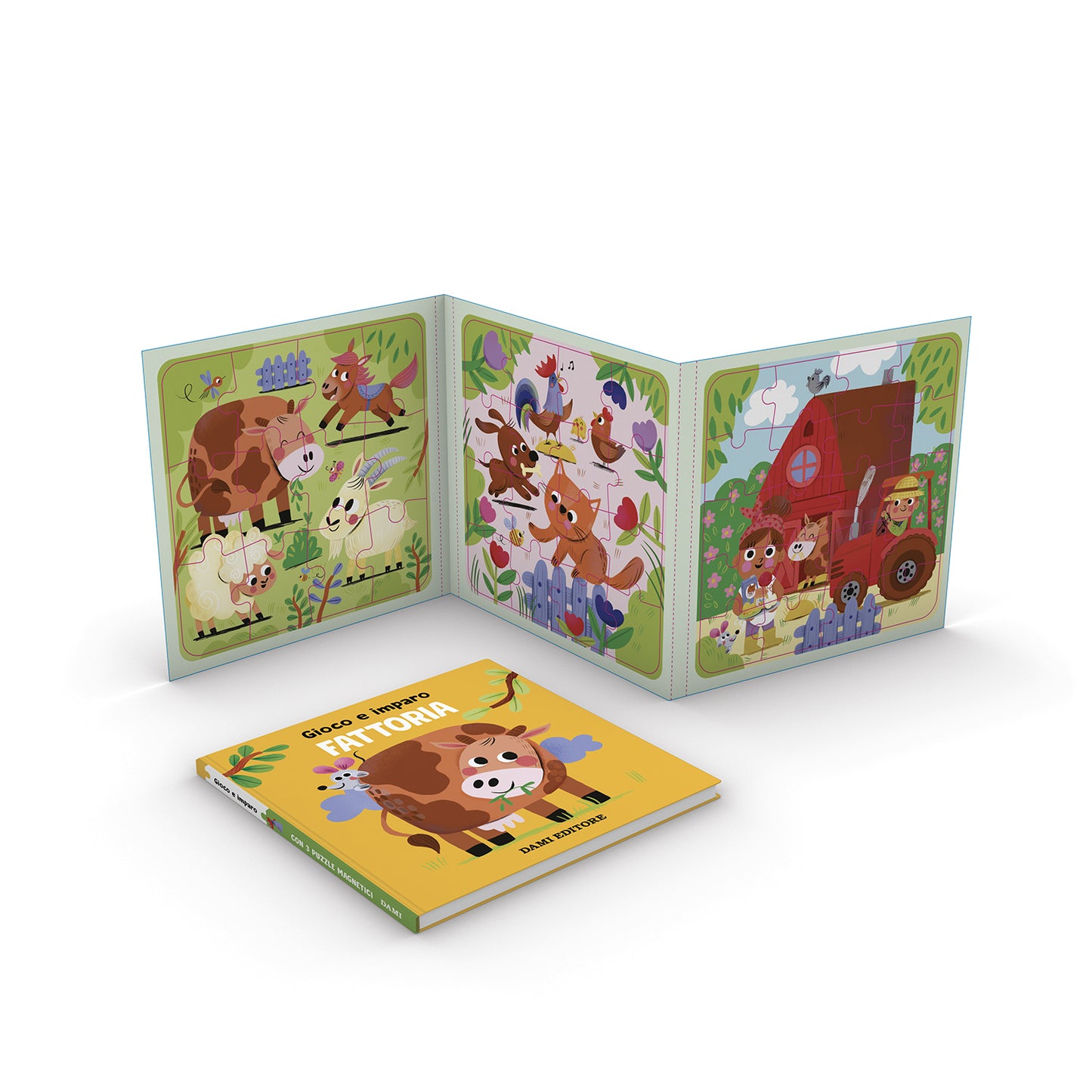 Fattoria. 1 libro + 3puzzle magnetici