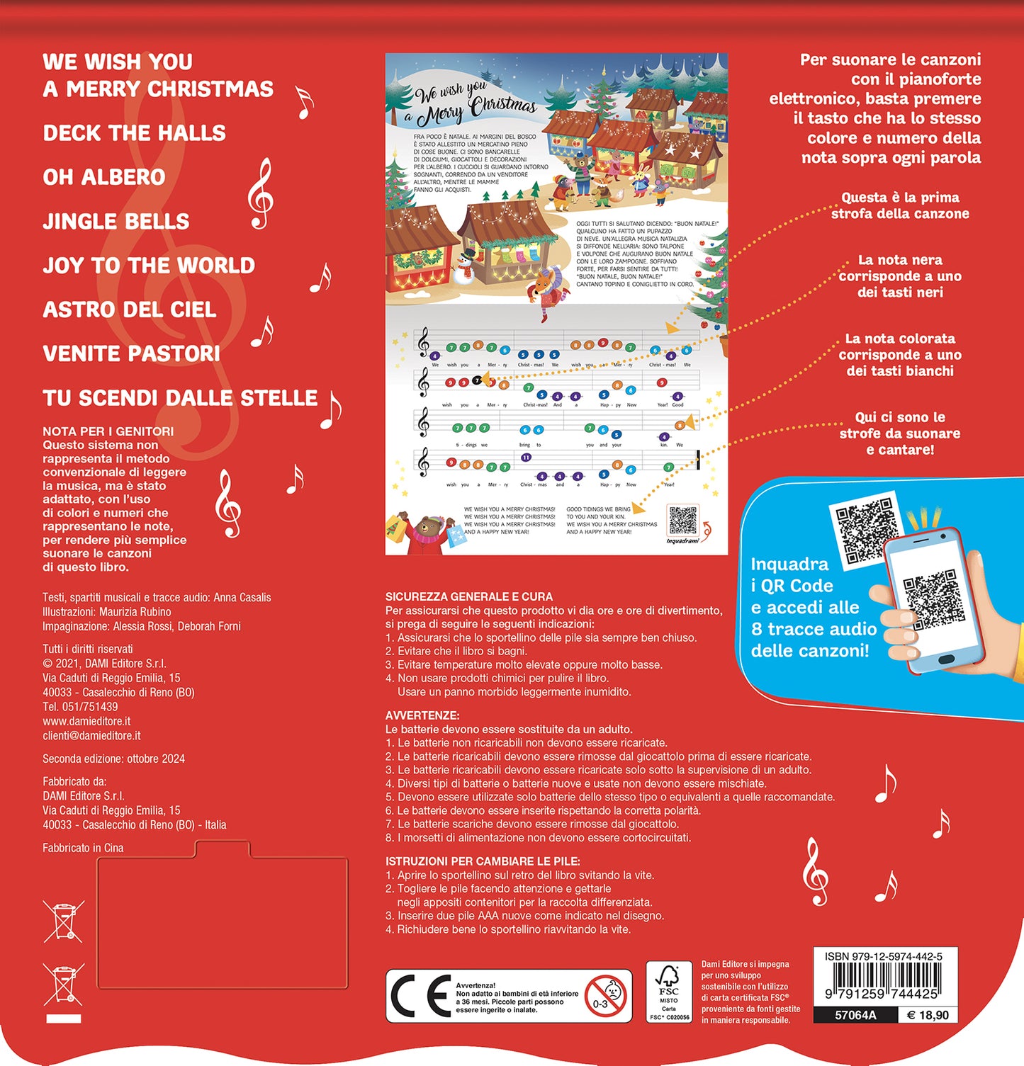 Il libro pianoforte di Natale. Con 8 famose canzoncine da leggere, cantare e suonare!