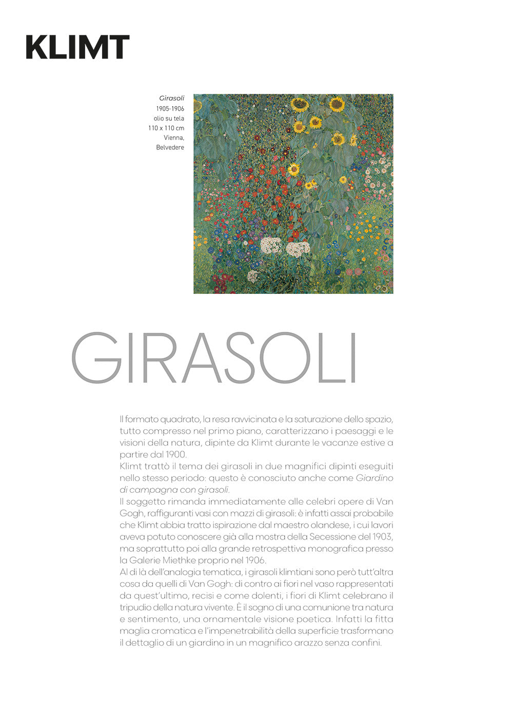 Calendario Klimt 2026 da parete (30 x 42 cm)