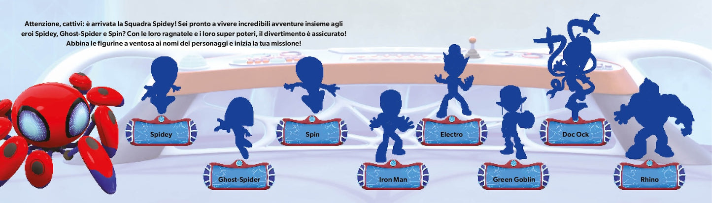 Spidey Leggi e attacca. 1 libro, 8 figurine, 2 giochi da tavolo