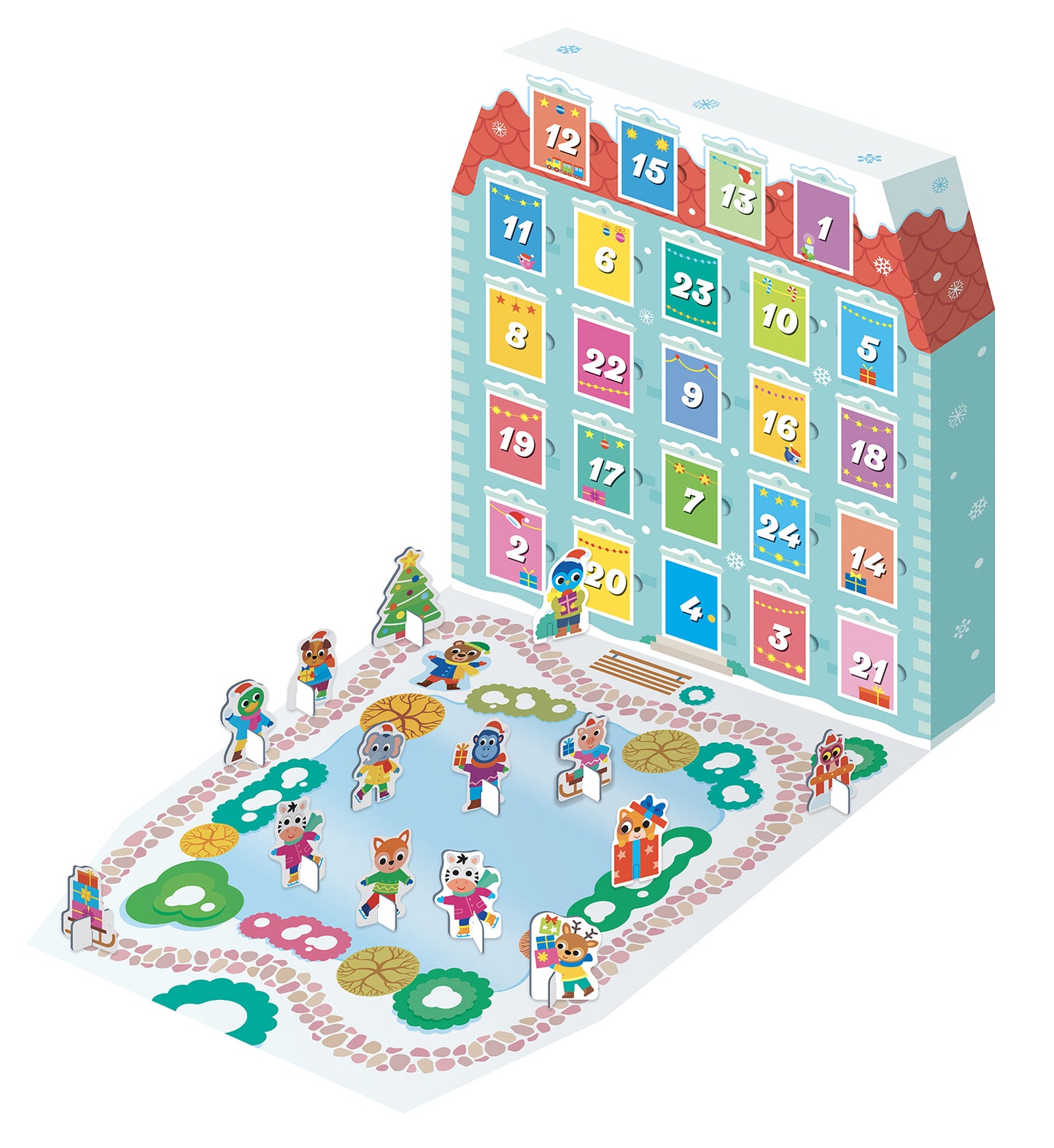 Calendario dell'Avvento. con 24 sorprese 3D per costruire il villaggio di Natale