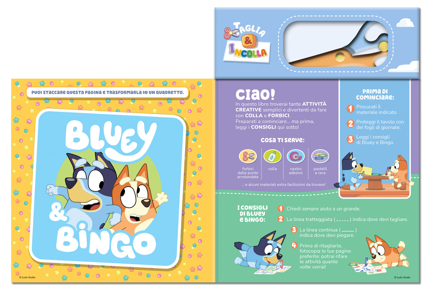 Bluey. Taglia & Incolla. Oggi si gioca!