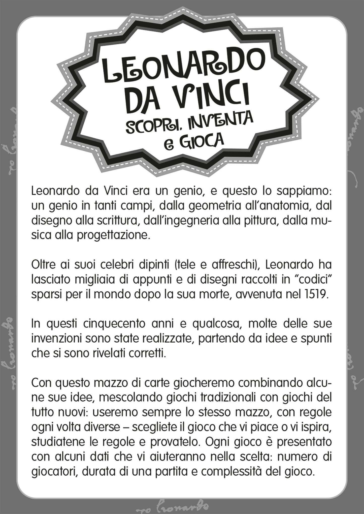 Leonardo da Vinci. Scopri inventa gioca