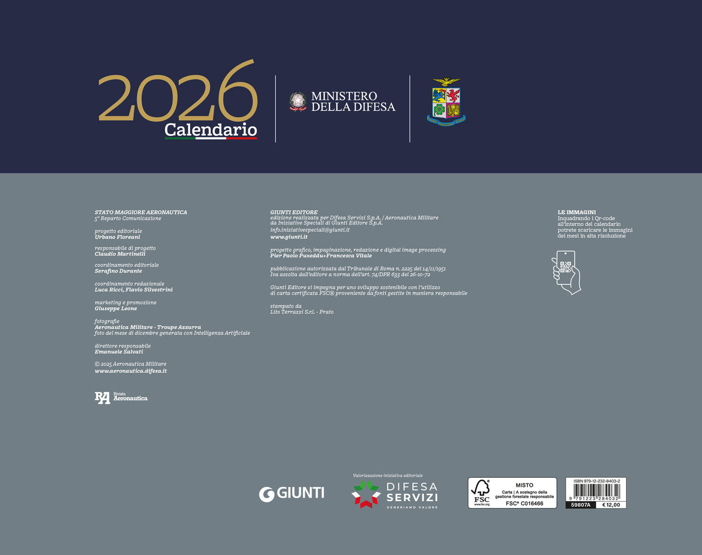 Calendario Aeronautica Militare 2026 - da parete