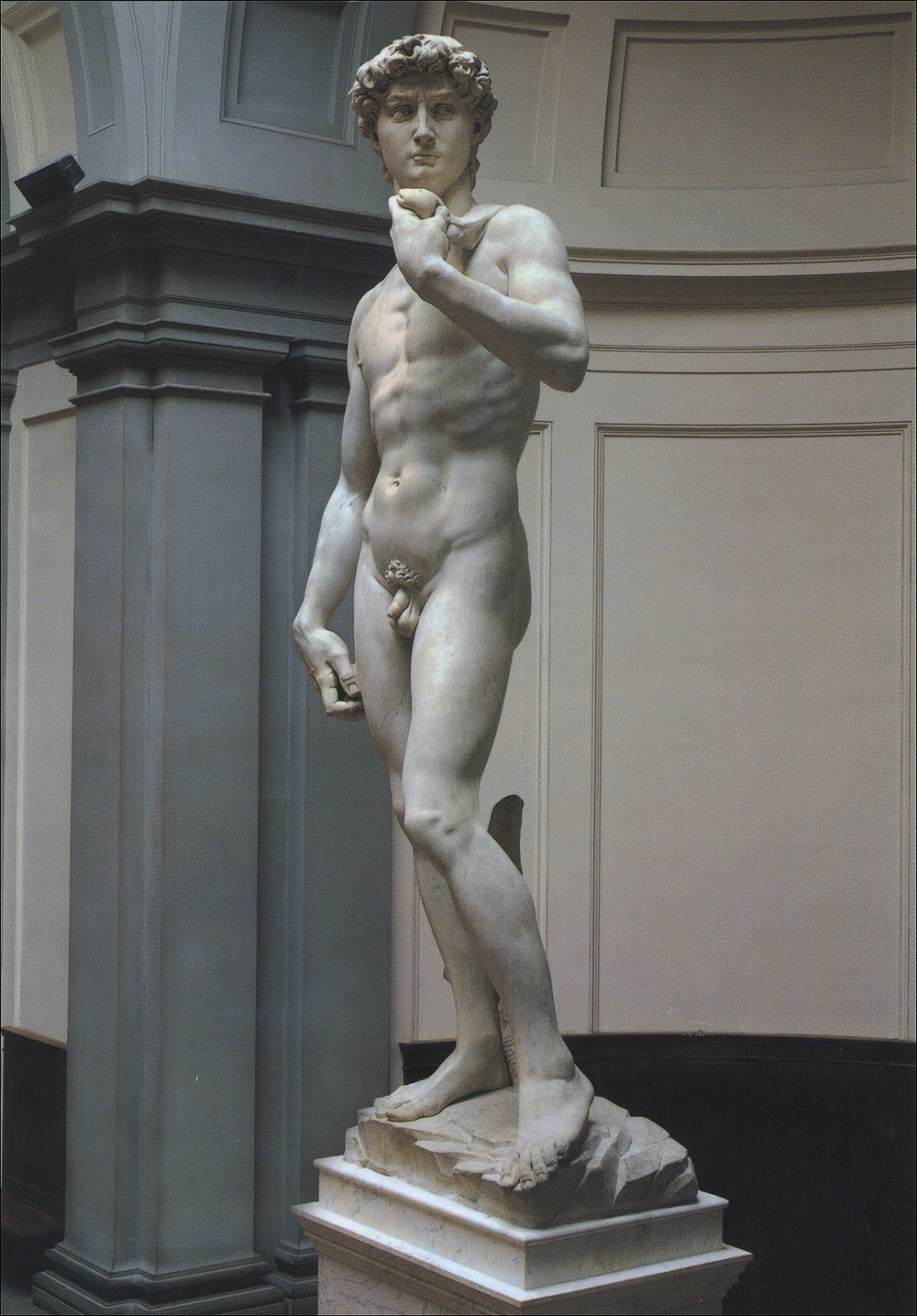 Cartolina. Firenze - Galleria dell'Accademia. David (1501-1504). dopo il restauro 2004