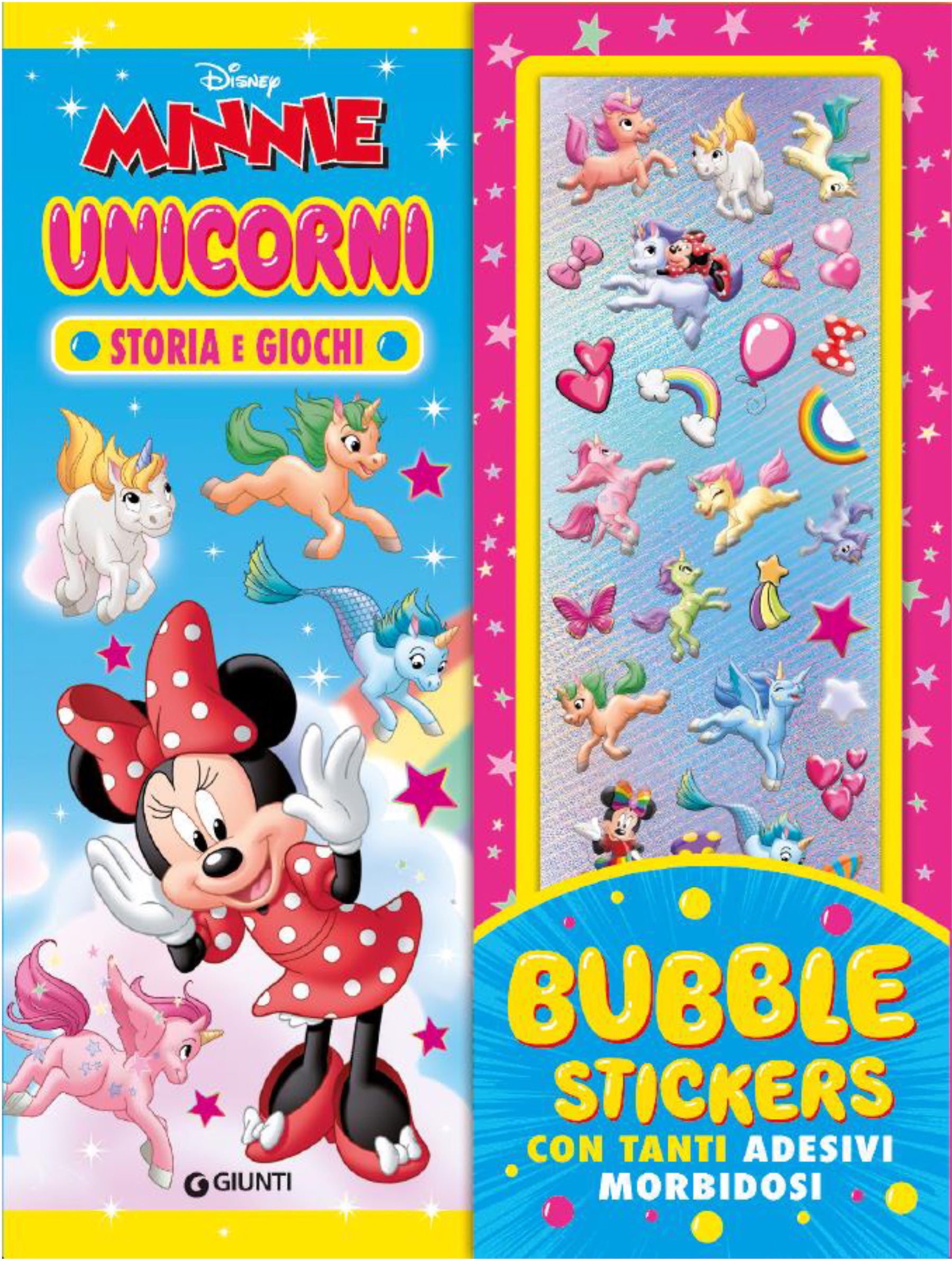 Unicorni Minnie Bubble Stickers Disney. Storia e giochi, con tanti adesivi morbidosi