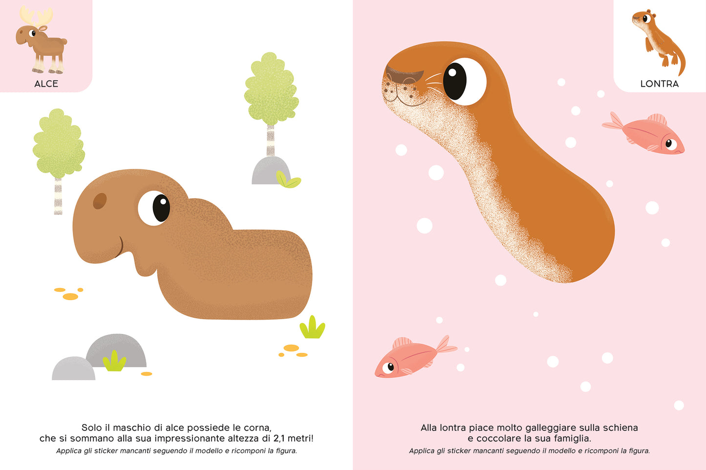 Animali del bosco. Completa i 22 animali come il modello o... come vuoi tu!