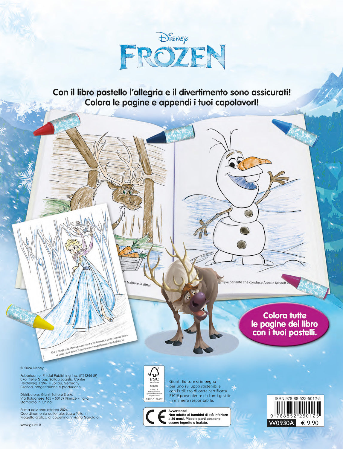 Libro Pastello Frozen. 12 mini pastelli per colorare!