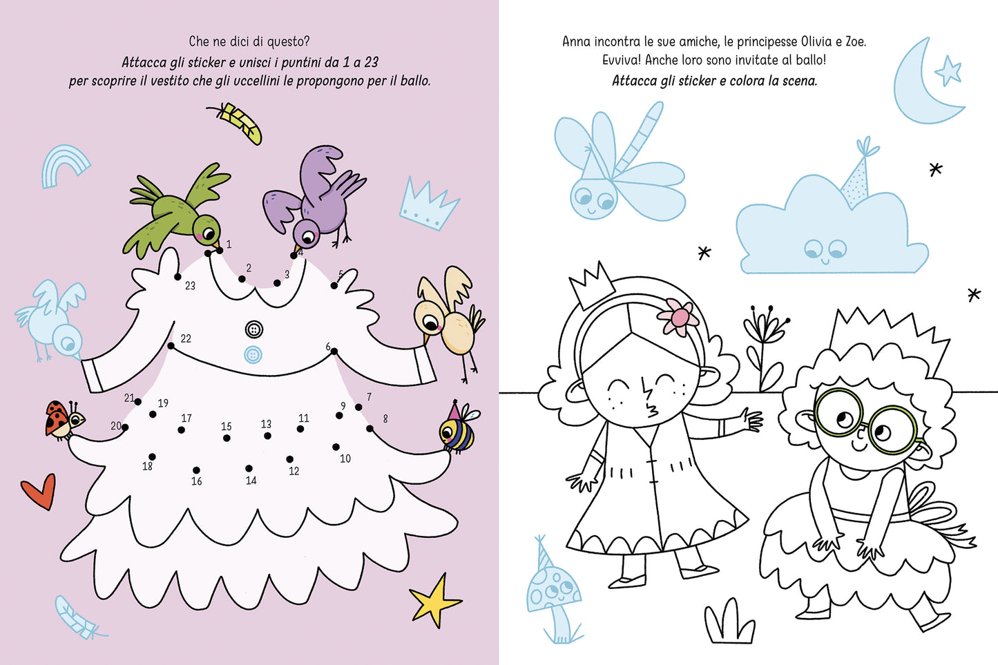 Principesse al primo ballo. Attività, Tatuaggi e Sticker