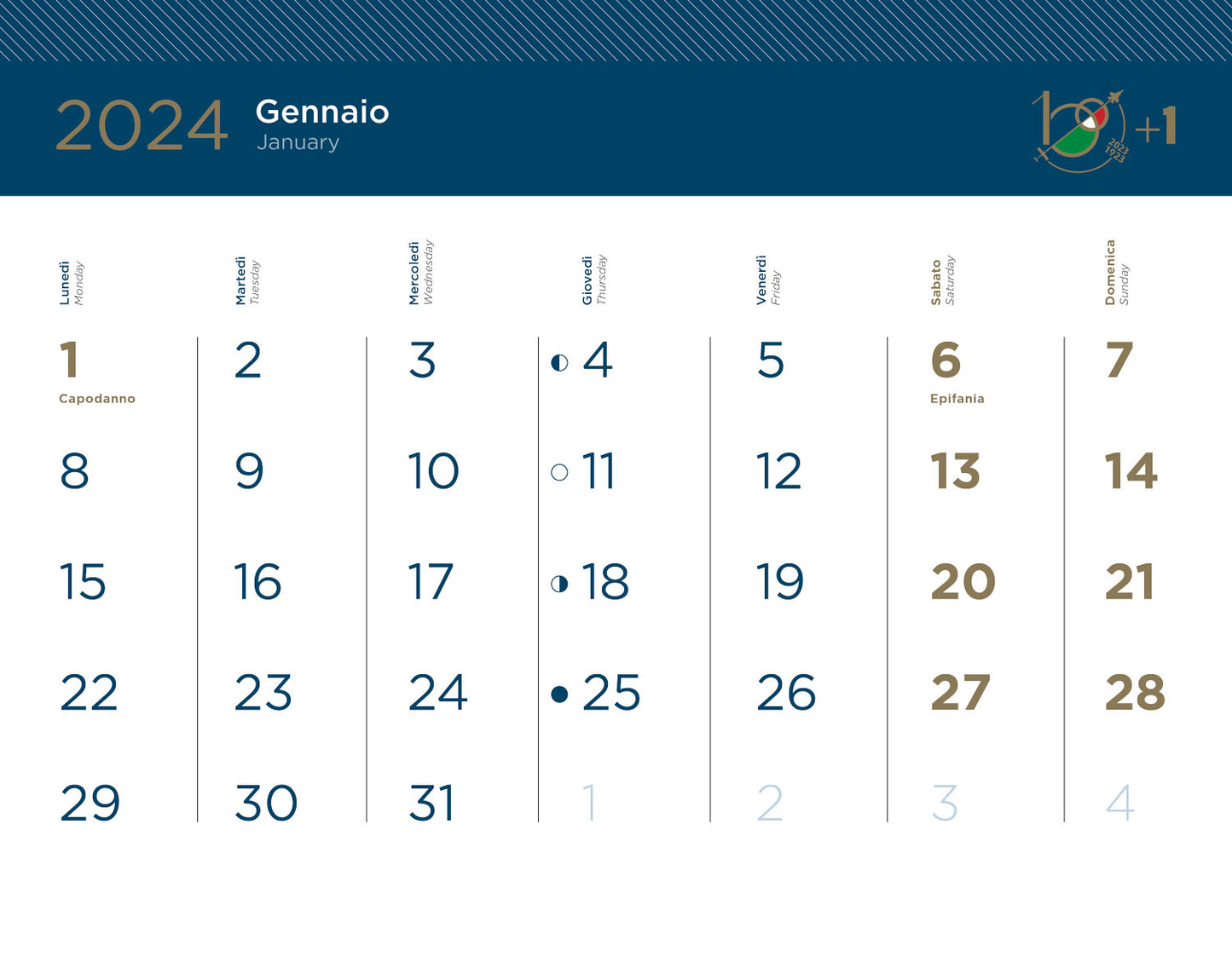 Aeronautica Militare Calendario 2024 da tavolo