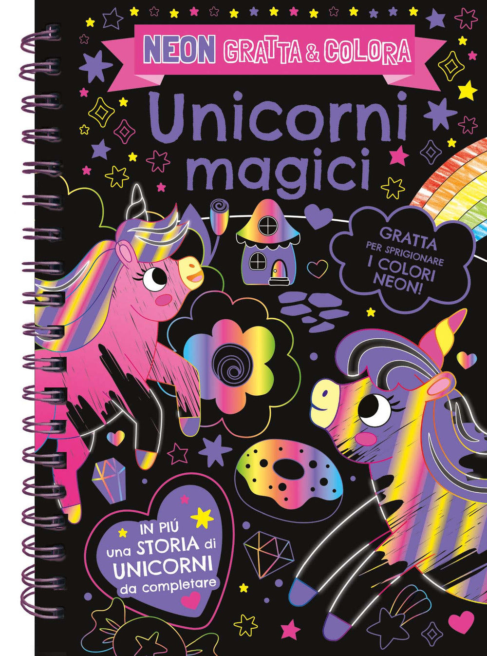 Unicorni magici. Neon gratta e colora