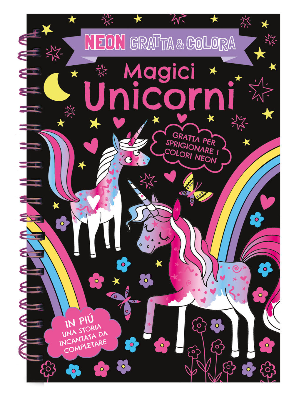 Magici unicorni. Neon gratta e colora