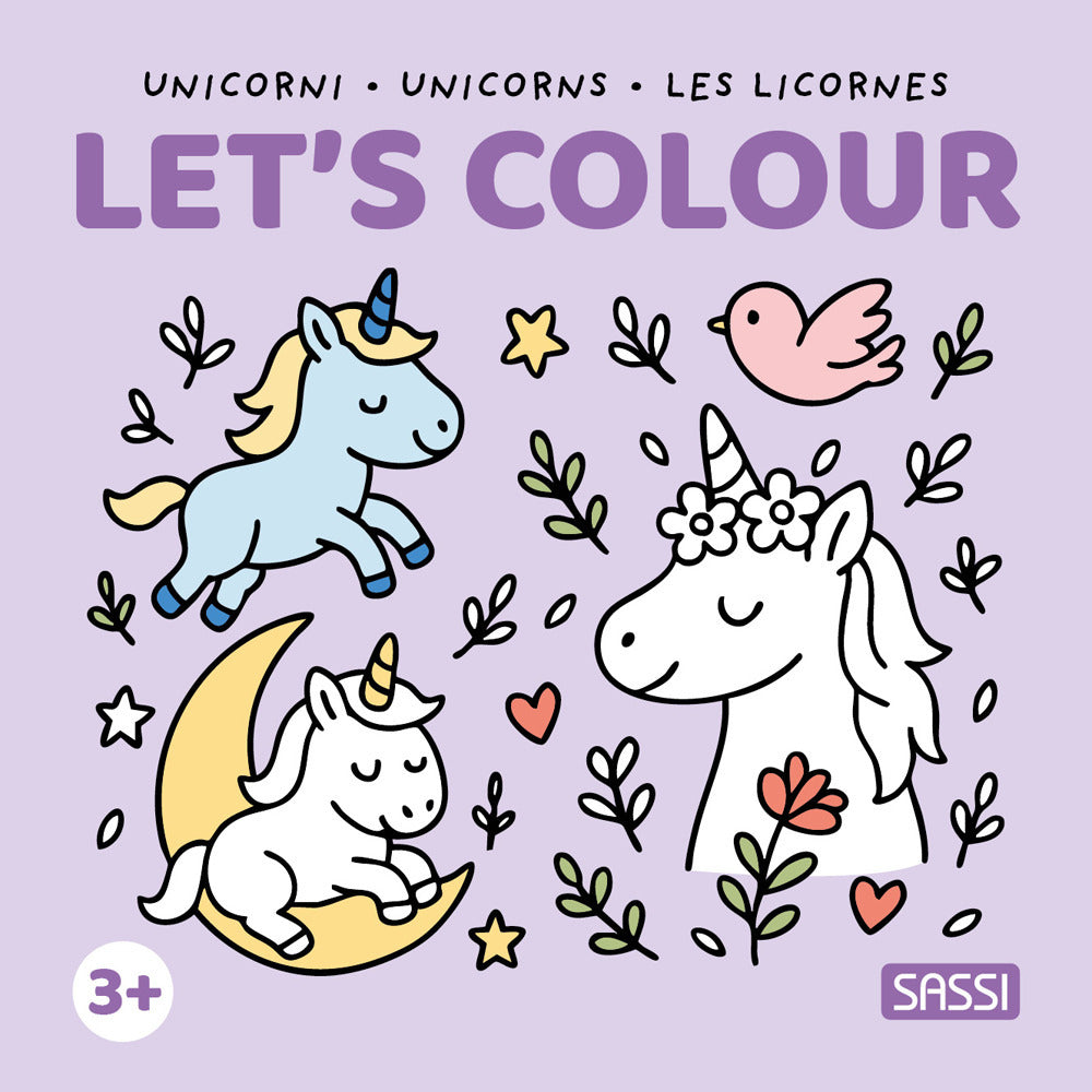 Unicorni-Unicorns-Les licornes. Let's colour