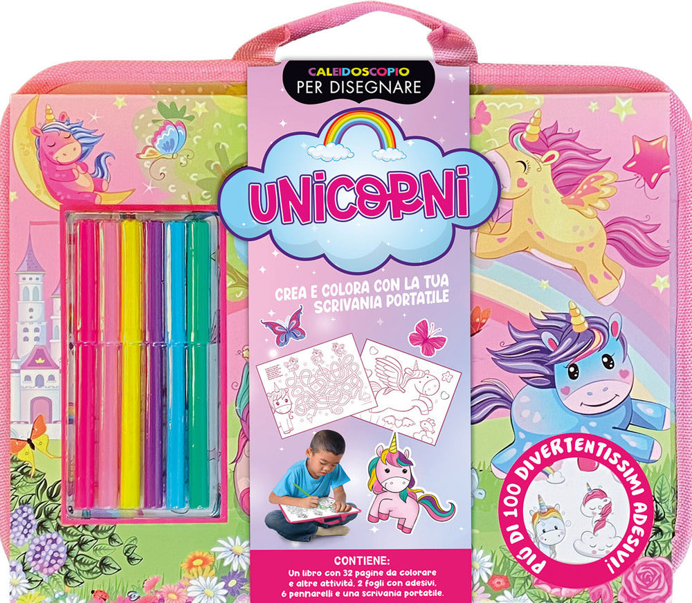 Caleidoscopio per disegnare. Unicorni