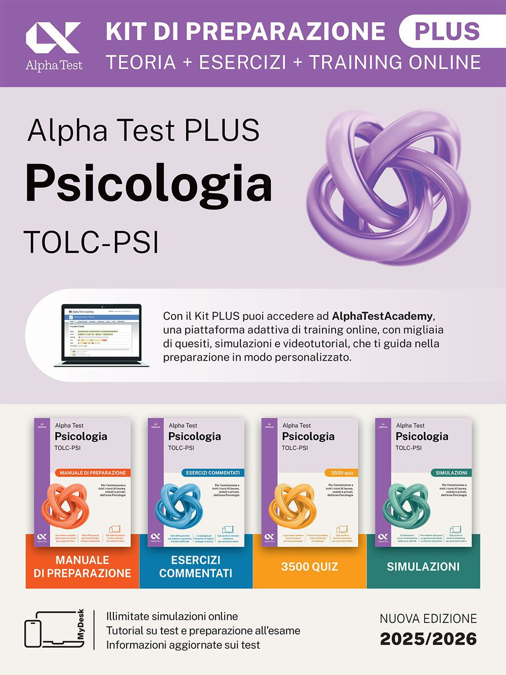 Alpha Test Plus Psicologia TOLC-PSI. Kit di preparazione Plus. Ediz. MyDesk. Con Contenuto digitale per download e accesso online