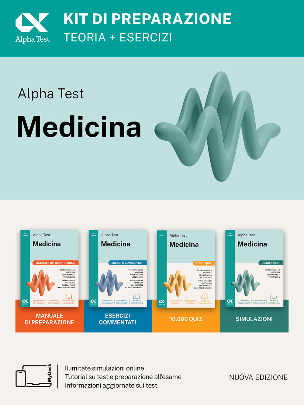 Alpha Test Medicina. Kit di preparazione. Per l'ammissione ai corsi di laurea in Medicina, Odontoiatria e Veterinaria delle università statali. Nuova edizione con i quesiti della banca dati ufficiale 2024. Ediz. MyDesk. Con Contenuto digitale per downloa