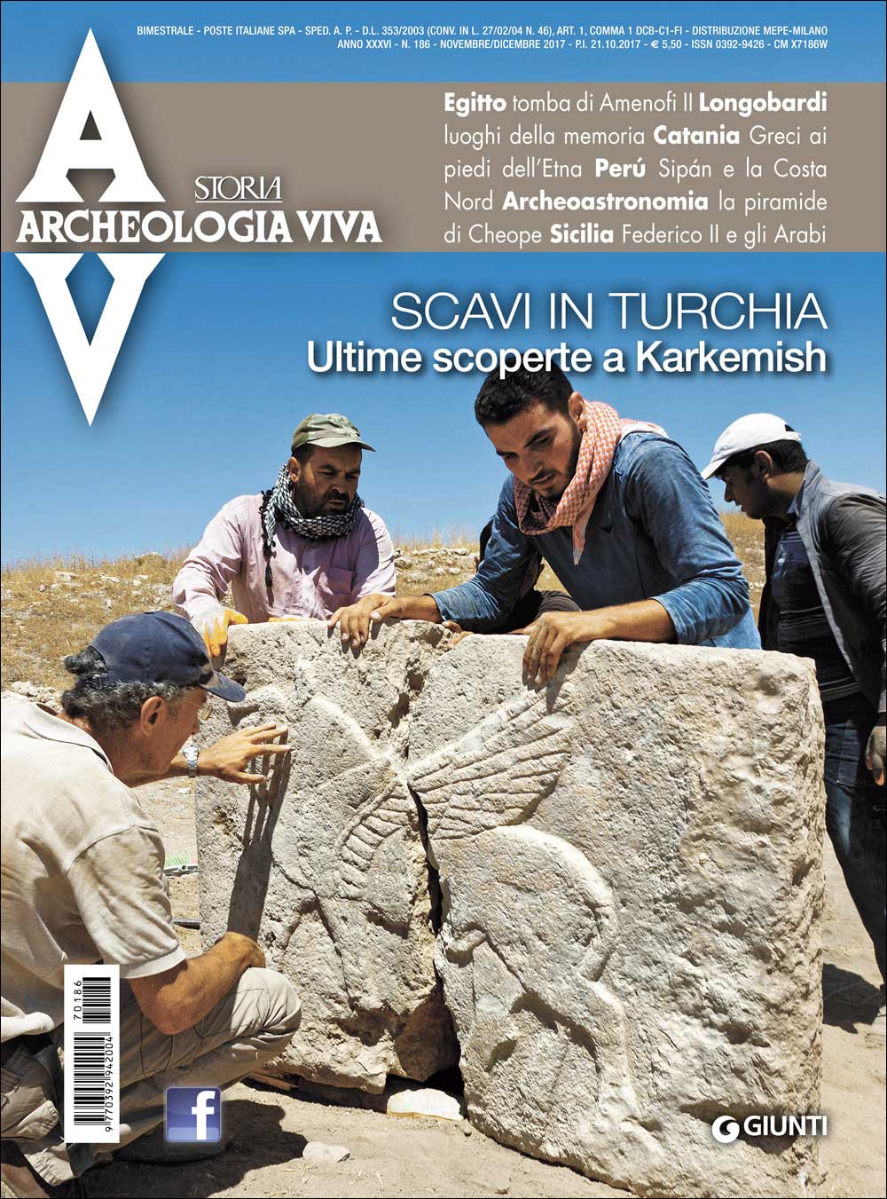 Archeologia Viva n. 186 - novembre/dicembre 2017. Rivista bimestrale