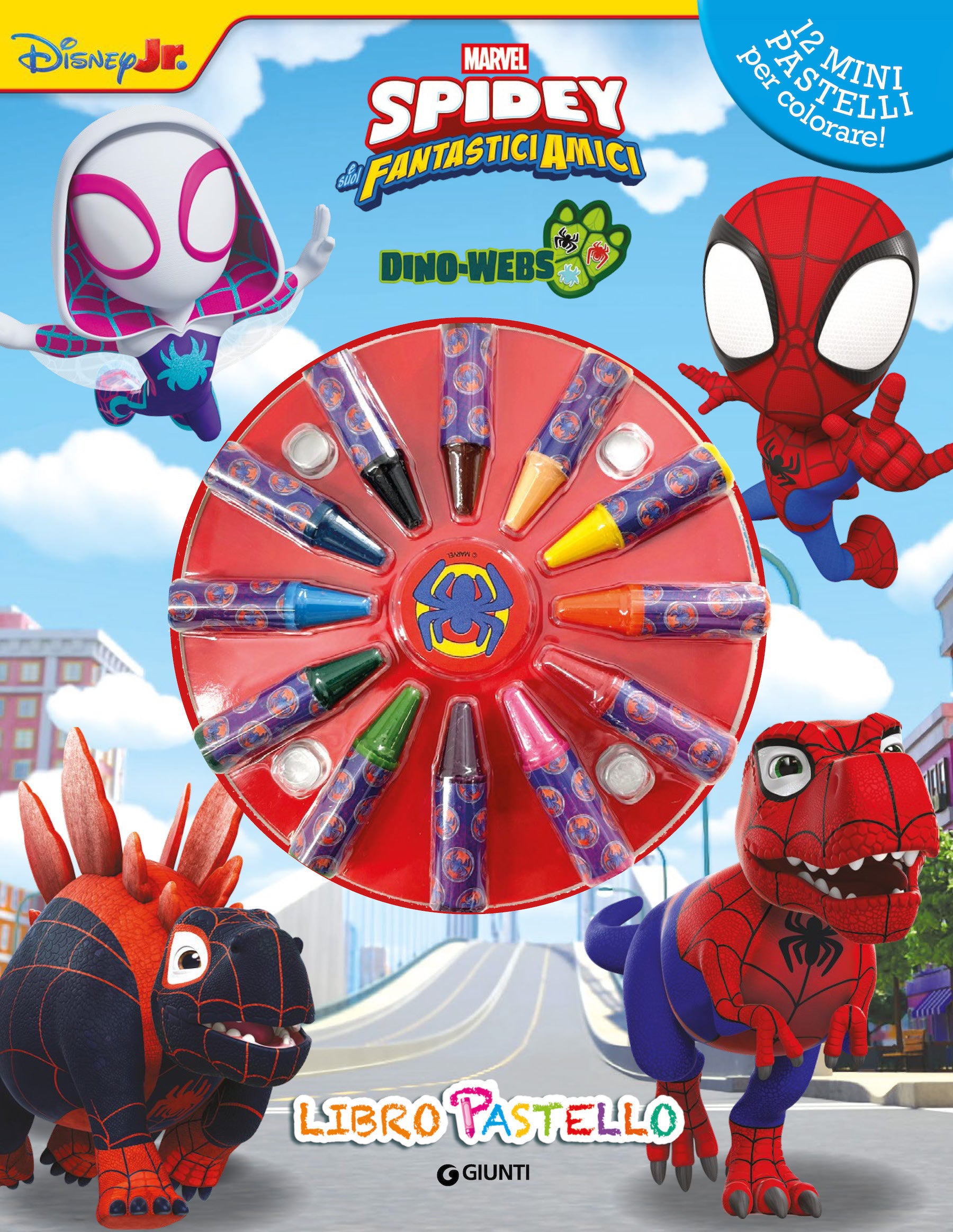 Spidey Dino-Webs Libro Pastello. 12 Mini pastelli per colorare