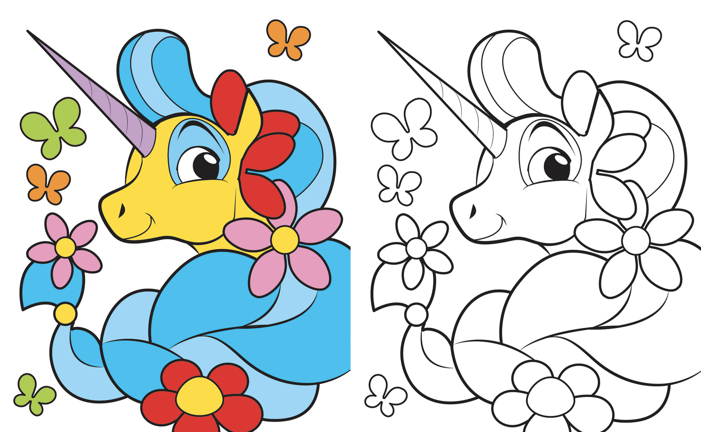 Gli unicorni. Tanti simpatici unicorni tutti da colorare