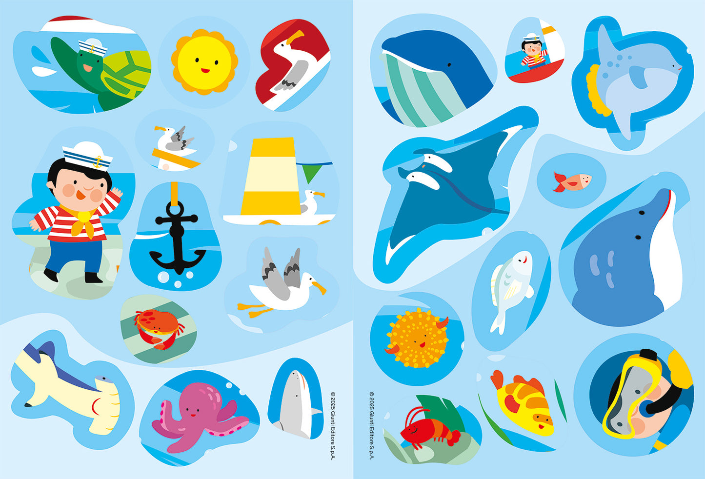 Io coloro con gli stickers. Il mare