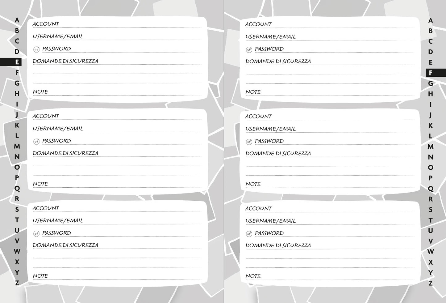 Il quaderno delle password