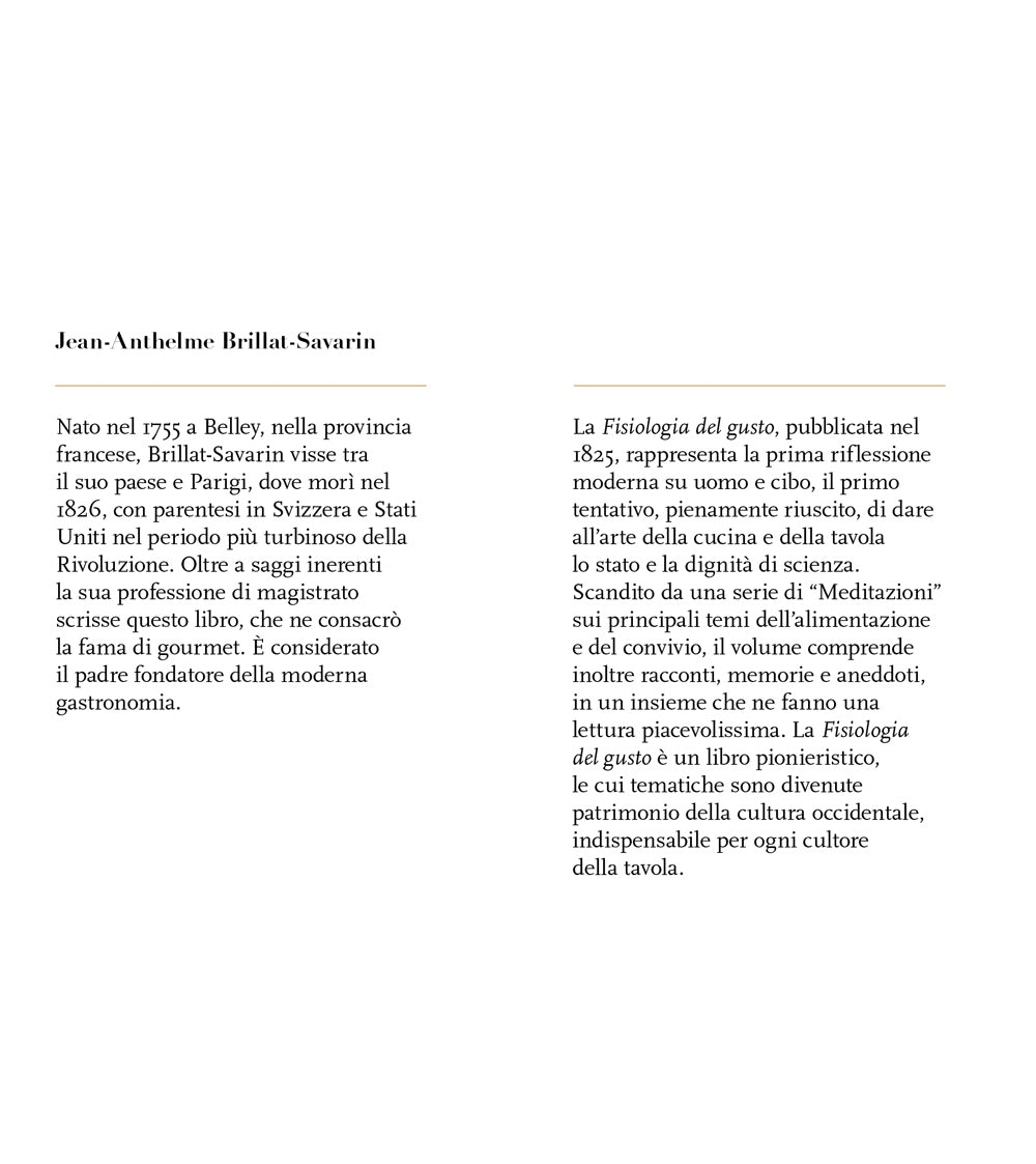 FISIOLOGIA DEL GUSTO O MEDITAZIONI DI GASTRONOMIA TRASCENDENTE
