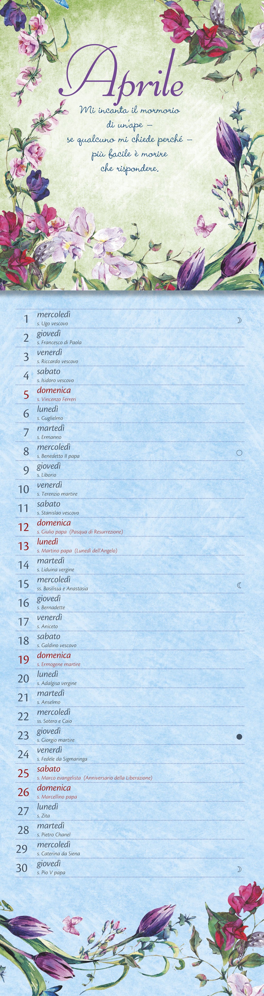 Calendario Emily stretto 2020