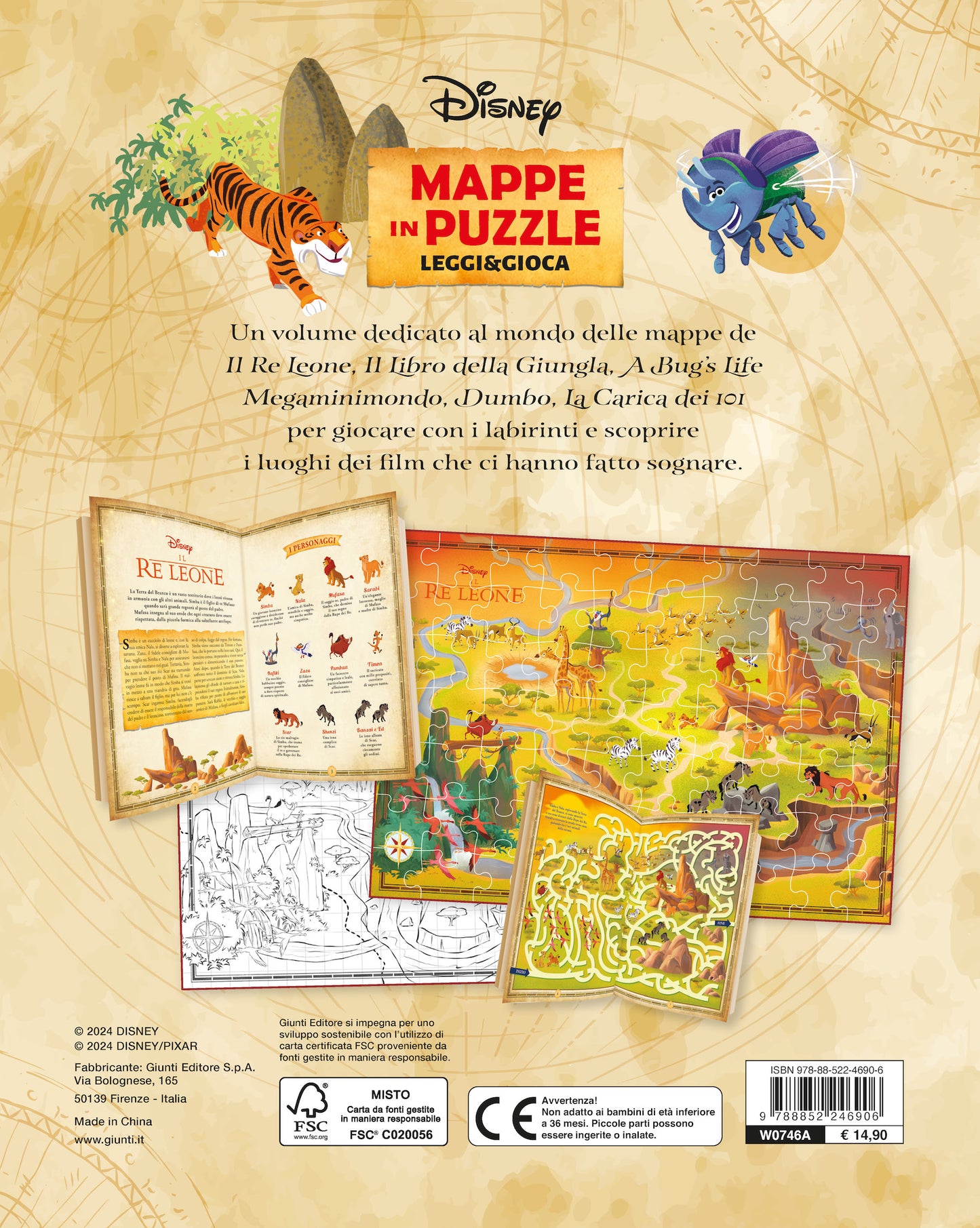 Il Re Leone Mappe in puzzle Leggi&Gioca. Dove vivono Il Re Leone e altri amici animali