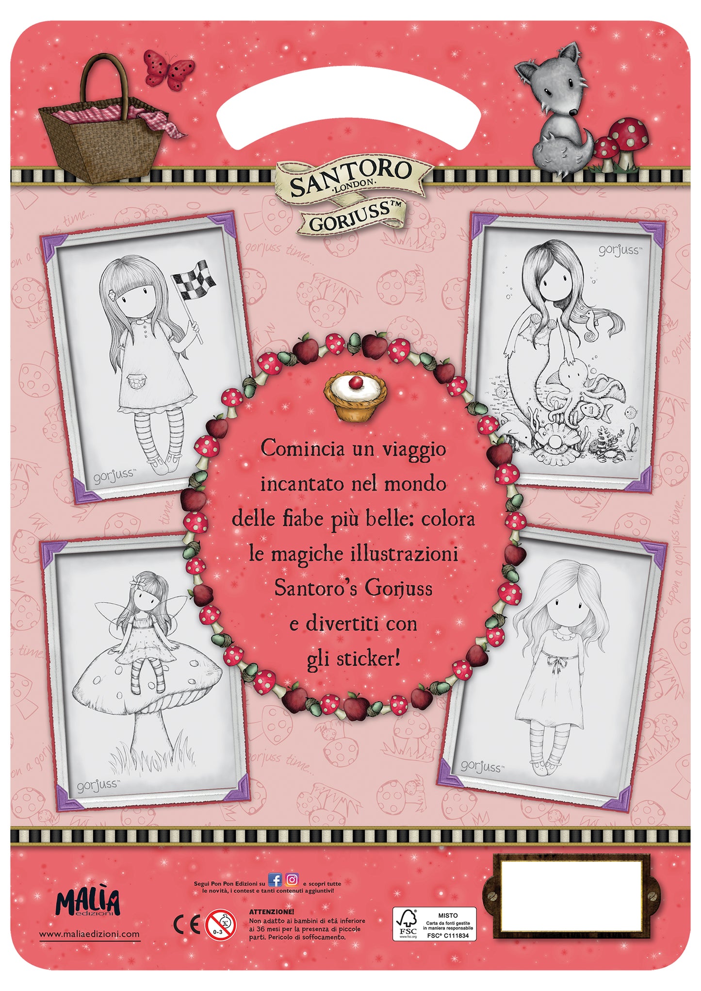 Gorjuss. Sticker & Color. Disegni da fiaba + Bandana rossa