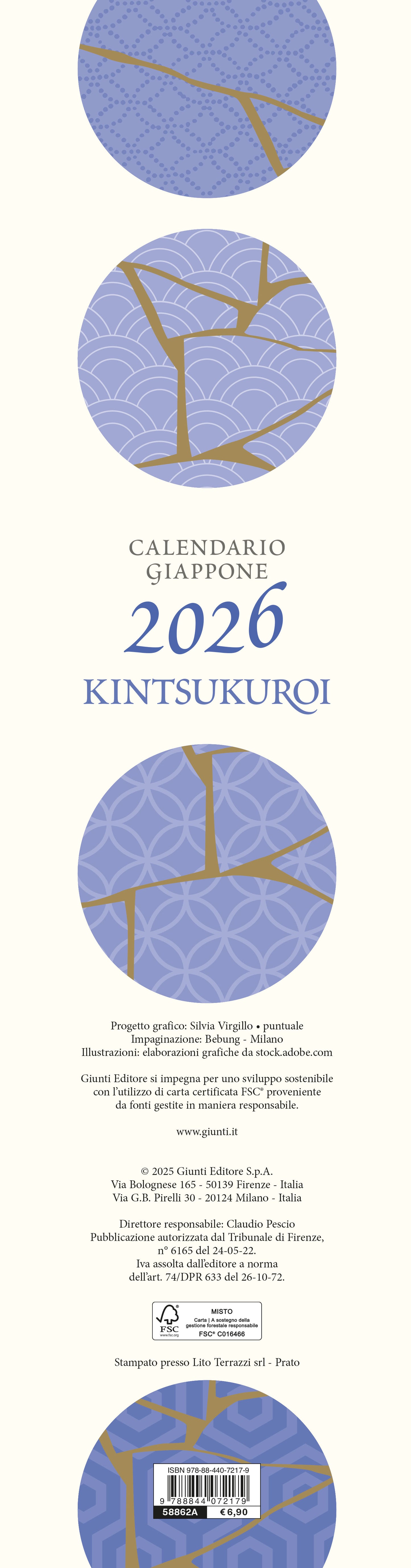 GIAPPONE KINTSUKUROI. CALENDARIO 2026 da parete (12,5 X 48 cm)