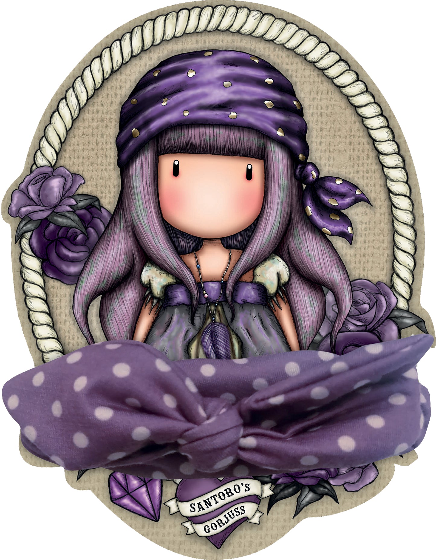 Gorjuss. Sicker & Color. Animali selvaggi + Bandana viola