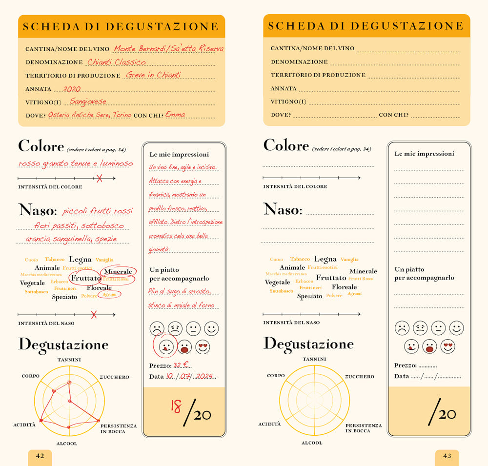 Le carte del vino. Taccuino del degustatore. 200 pagine per non perdere mai una goccia delle tue scoperte.