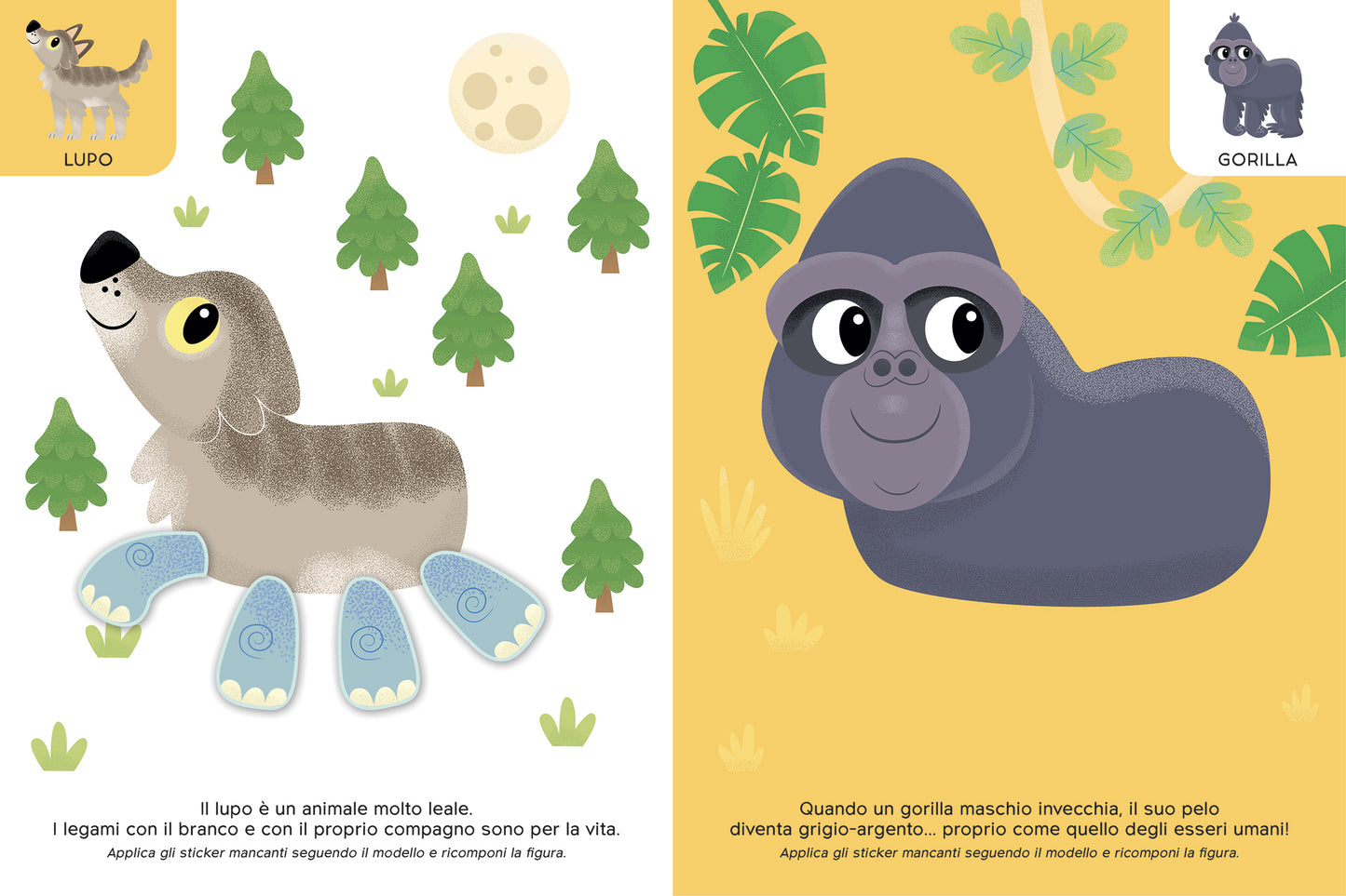 Animali selvaggi. All'interno 4 pagine di sticker riposizionabili