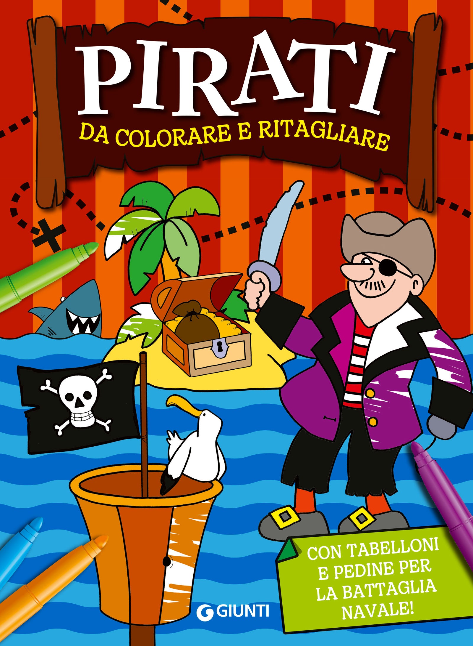 Pirati da colorare e ritagliare. Con tabelloni e pedine per la battaglia navale!