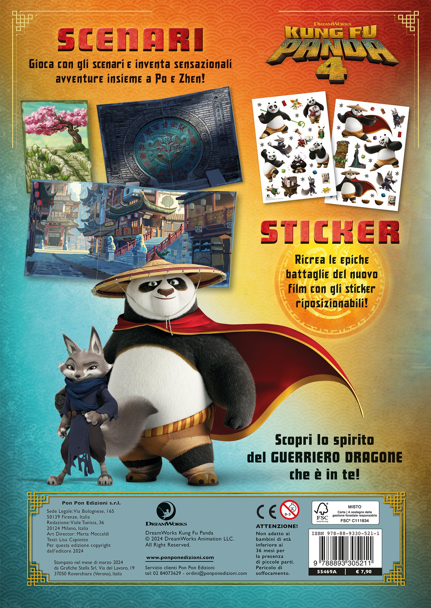 Kung Fu Panda 4. Scenari sticker. Avventure Kung Fu