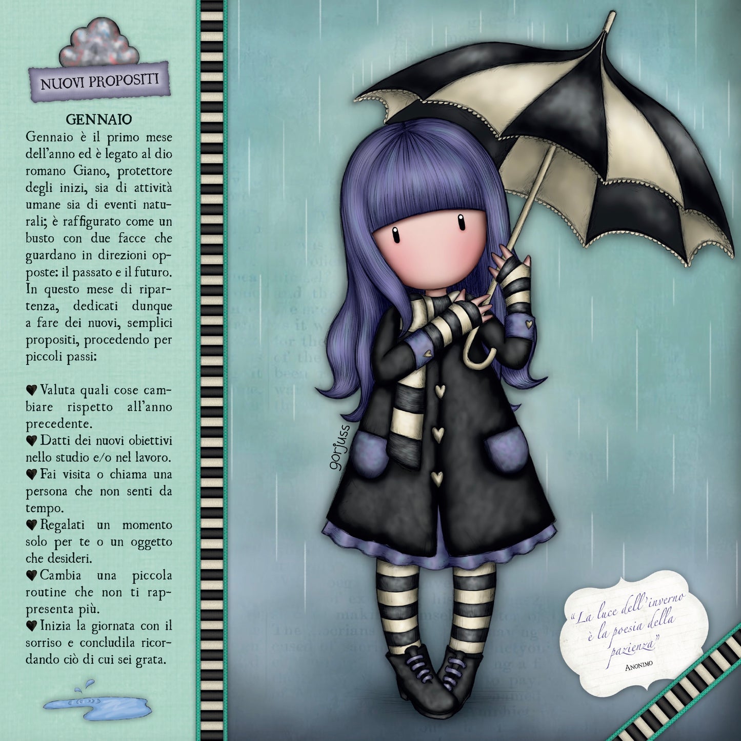 CALENDARIO GORJUSS. UN ANNO DA SOGNO,da parete, 28 x 28 cm