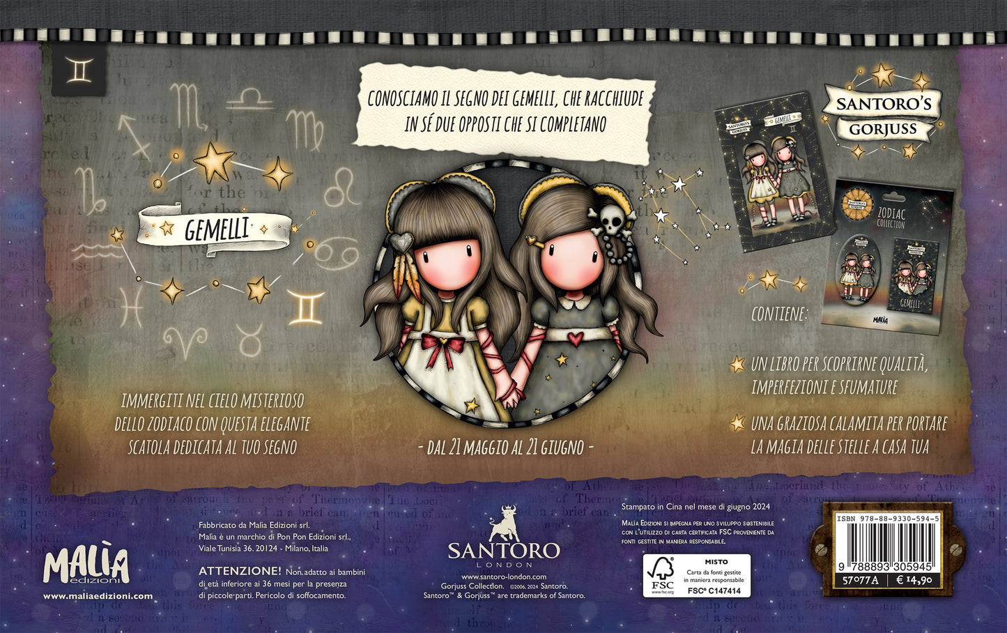 Gorjuss Zodiaco. Gift Box. Gemelli