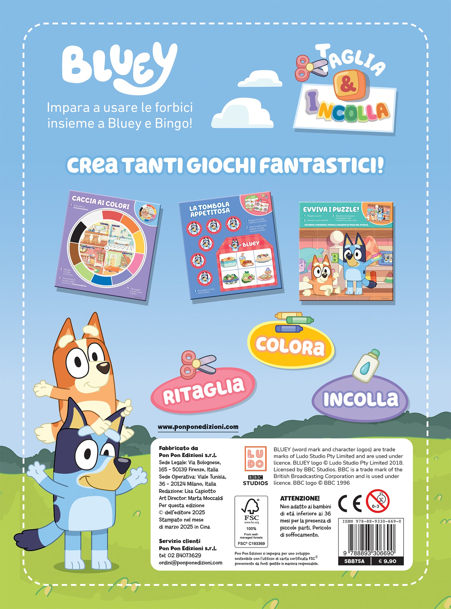 Bluey. Taglia & Incolla. Oggi si gioca!