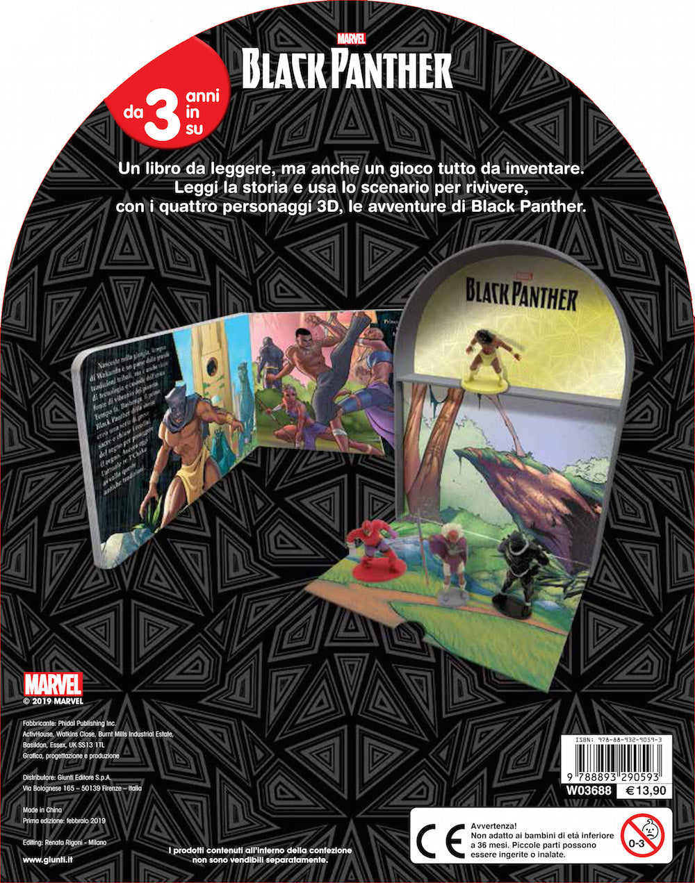 LibroGiocaKit - Marvel. Black Panther. Con 4 personaggi 3D e 1 scenario per giocare!