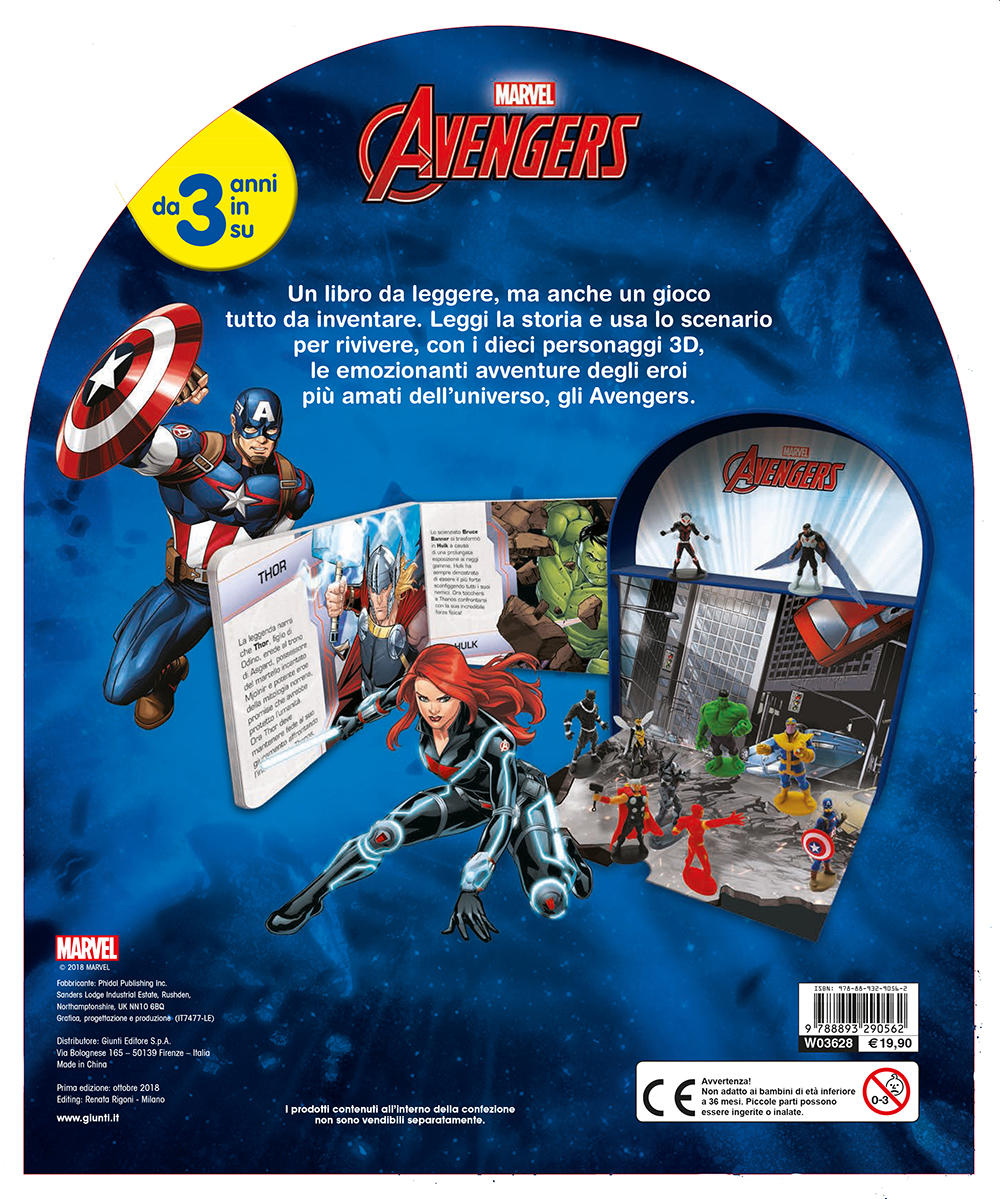 Avengers - Maxi LibroGiocaKit. Con 10 personaggi 3D e 1 scenario per giocare!