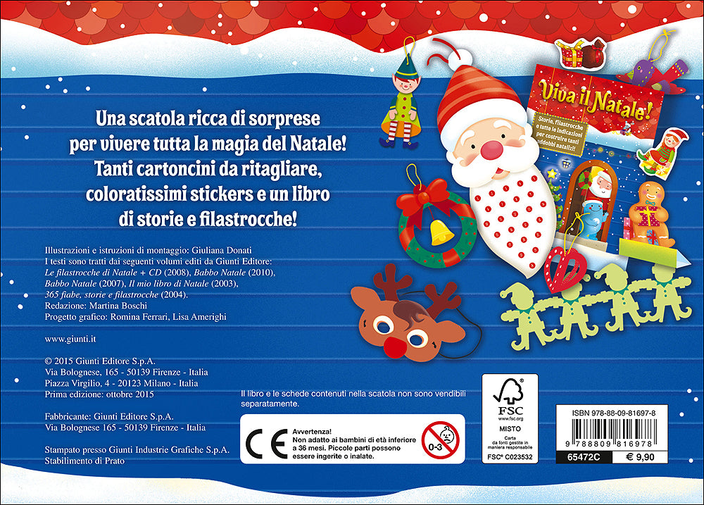 Viva il Natale. Storie, filastrocche e tanti oggetti natalizi da costruire! - Contiene: un libro con adesivi, 12 schede, 2 quartini